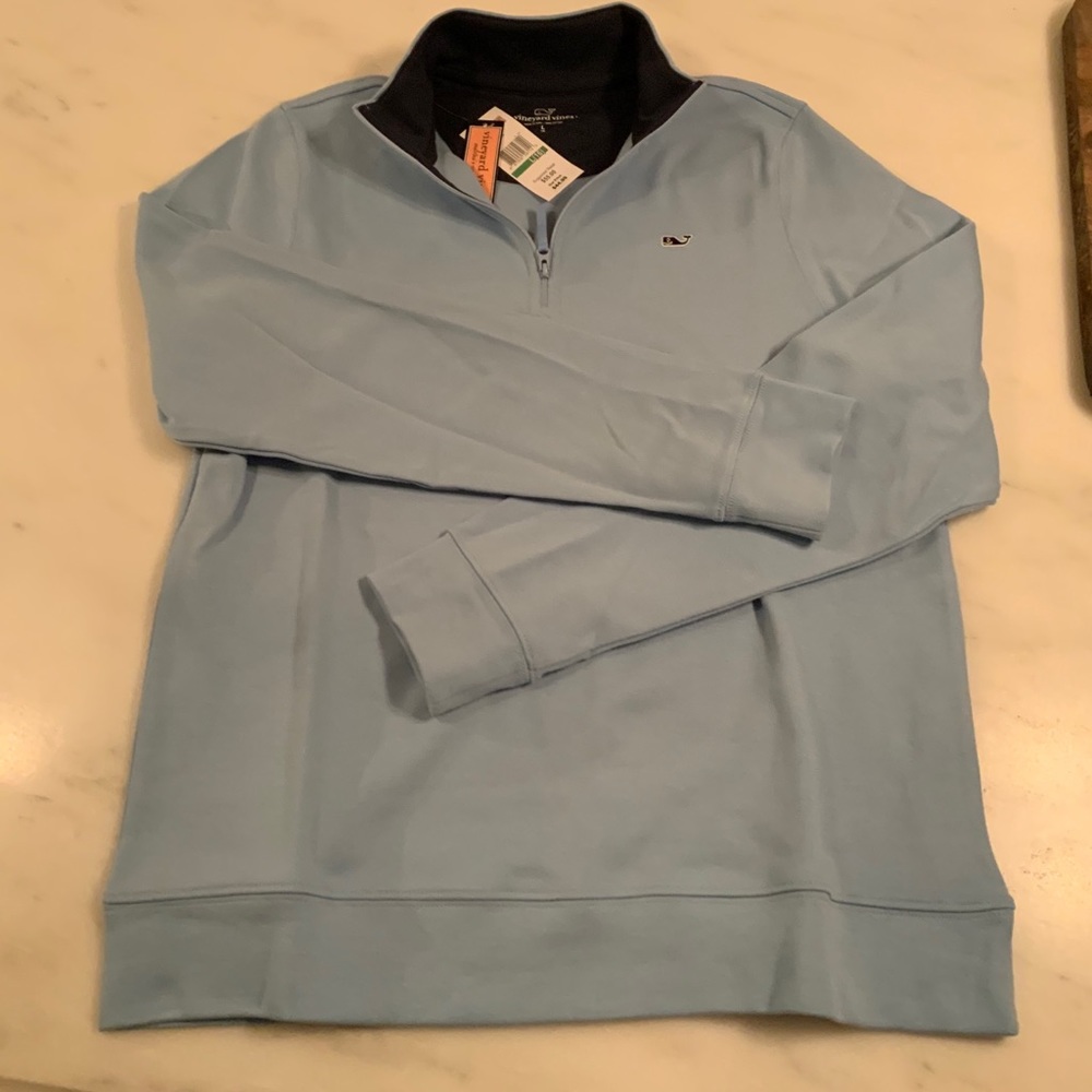 VINEYARD VINES BOYS JERSEY 1/4 ZIP “JAKE BLUE” NWT